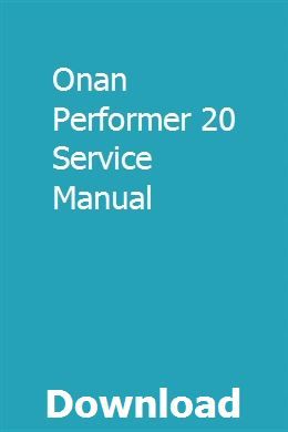 onan performer 20 parts manual